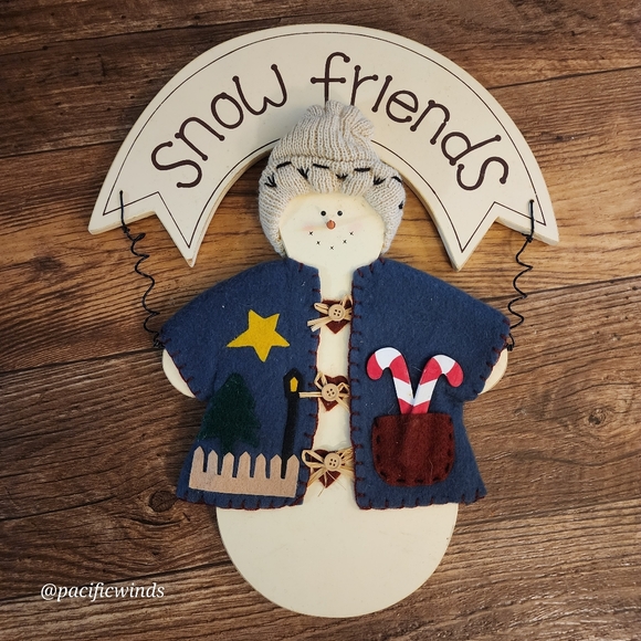 2! HOME INTERIORS WOOD SNOWMAN & WOOD PAINTED SNOWMAN - Picture 12 of 12